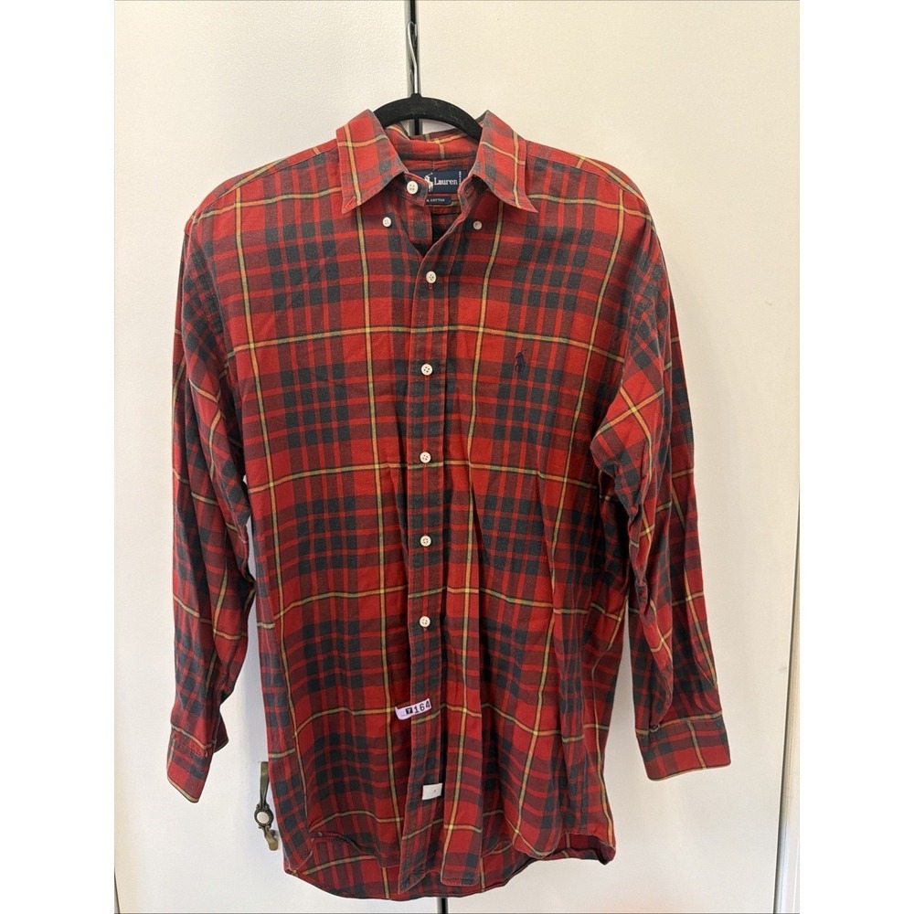 Ralph Lauren Plaid Men's Button-Up Shirt, Size M